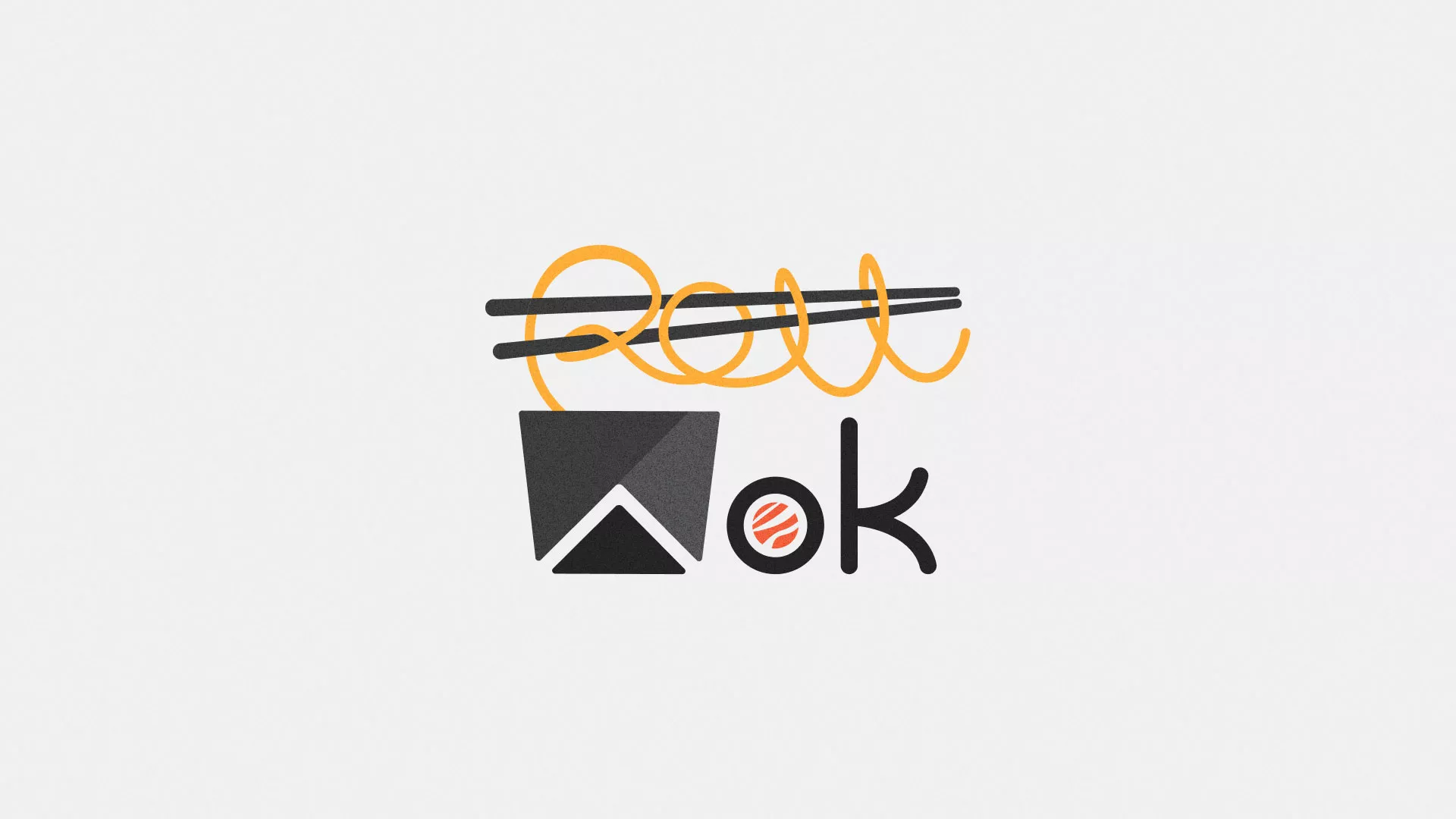 Разработка логотипа суши-бара «Roll Wok Club» в Собинке